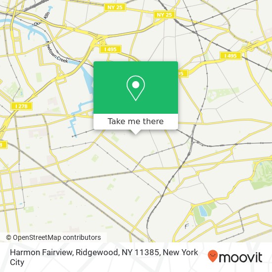 Mapa de Harmon Fairview, Ridgewood, NY 11385