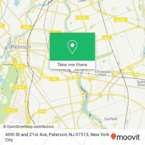 40th St and 21st Ave, Paterson, NJ 07513 map
