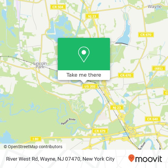 Mapa de River West Rd, Wayne, NJ 07470