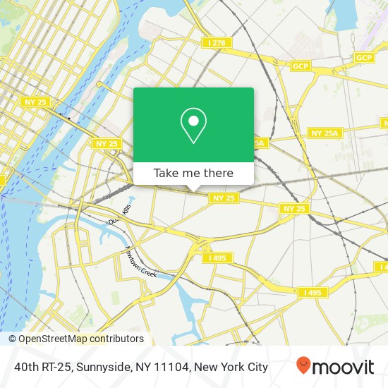 40th RT-25, Sunnyside, NY 11104 map
