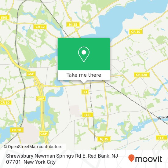 Shrewsbury Newman Springs Rd E, Red Bank, NJ 07701 map