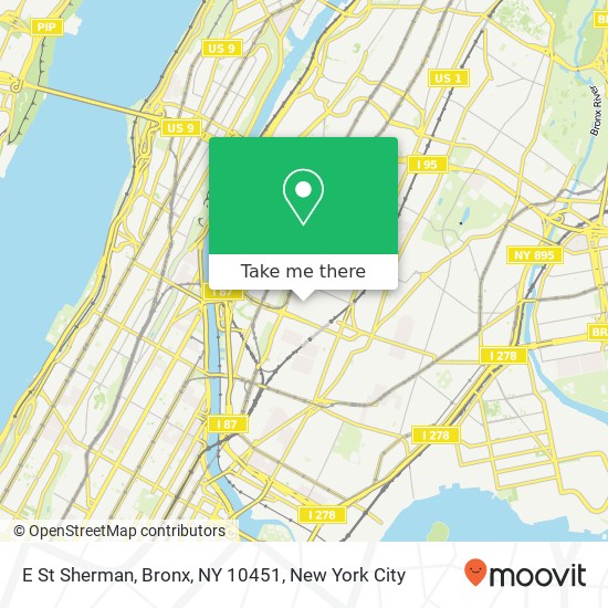 Mapa de E St Sherman, Bronx, NY 10451