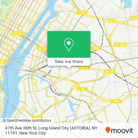 47th Ave 38th St, Long Island City (ASTORIA), NY 11101 map