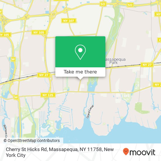 Mapa de Cherry St Hicks Rd, Massapequa, NY 11758