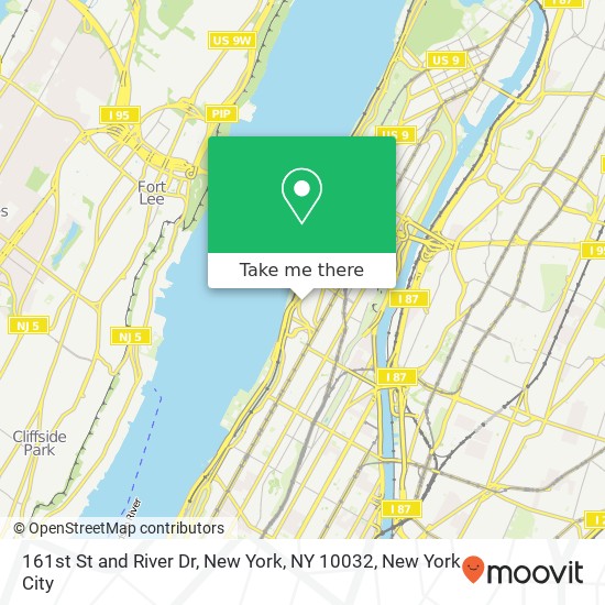 161st St and River Dr, New York, NY 10032 map