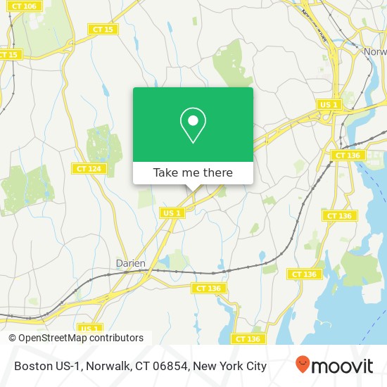 Mapa de Boston US-1, Norwalk, CT 06854