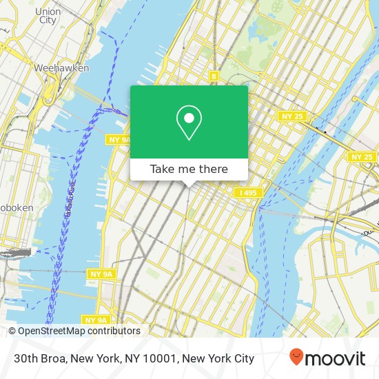 30th Broa, New York, NY 10001 map
