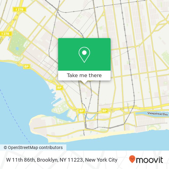 Mapa de W 11th 86th, Brooklyn, NY 11223