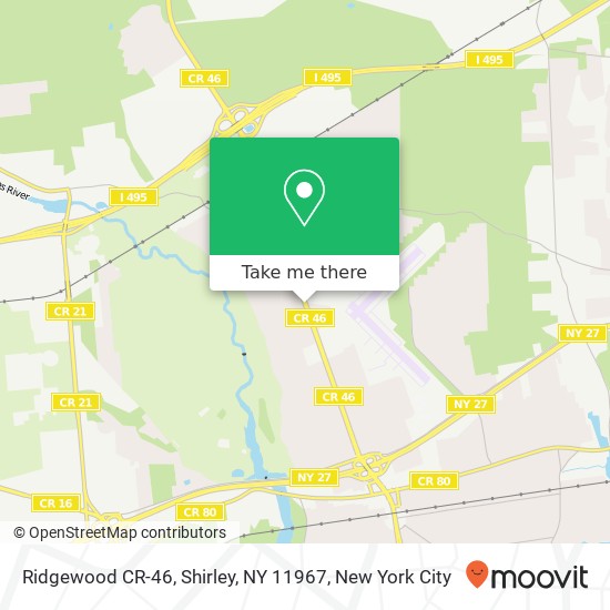 Mapa de Ridgewood CR-46, Shirley, NY 11967