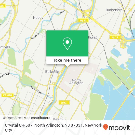 Mapa de Crystal CR-507, North Arlington, NJ 07031