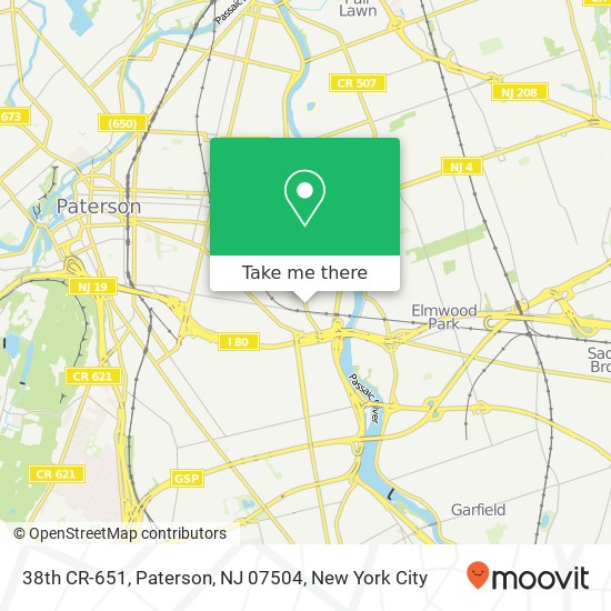 38th CR-651, Paterson, NJ 07504 map