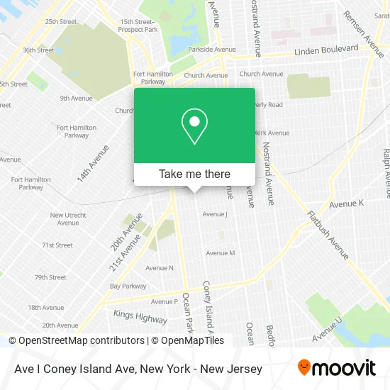 Ave I Coney Island Ave map
