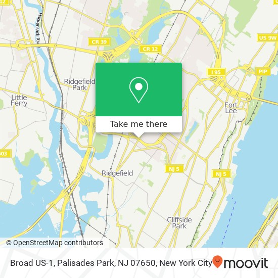 Mapa de Broad US-1, Palisades Park, NJ 07650