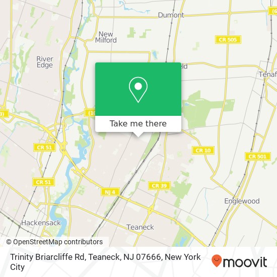 Mapa de Trinity Briarcliffe Rd, Teaneck, NJ 07666