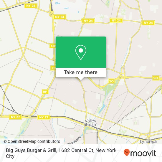 Mapa de Big Guys Burger & Grill, 1682 Central Ct
