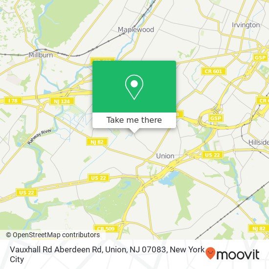 Vauxhall Rd Aberdeen Rd, Union, NJ 07083 map