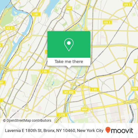 Mapa de Lavernia E 180th St, Bronx, NY 10460