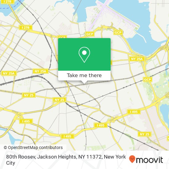 Mapa de 80th Roosev, Jackson Heights, NY 11372