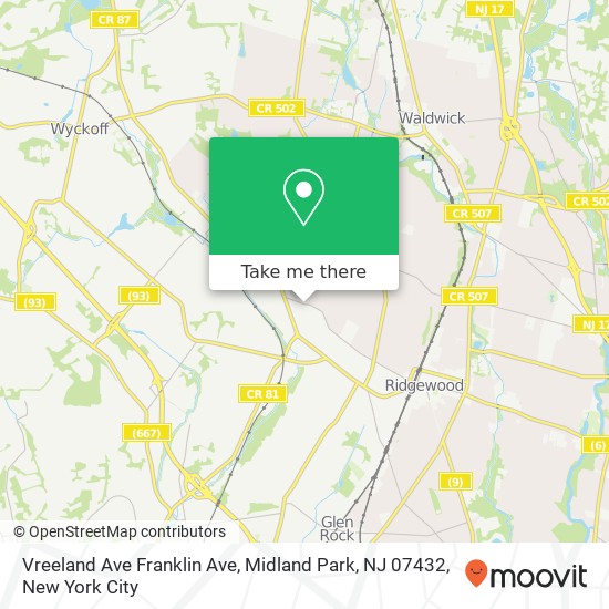 Vreeland Ave Franklin Ave, Midland Park, NJ 07432 map