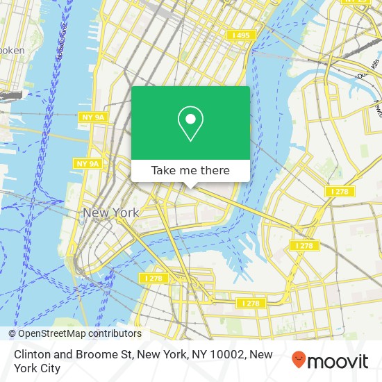 Clinton and Broome St, New York, NY 10002 map