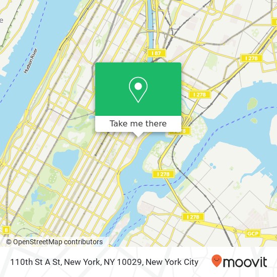 Mapa de 110th St A St, New York, NY 10029