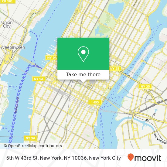 5th W 43rd St, New York, NY 10036 map