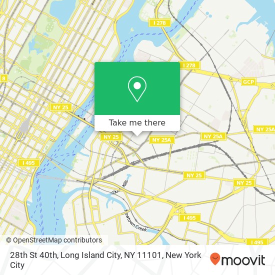 Mapa de 28th St 40th, Long Island City, NY 11101