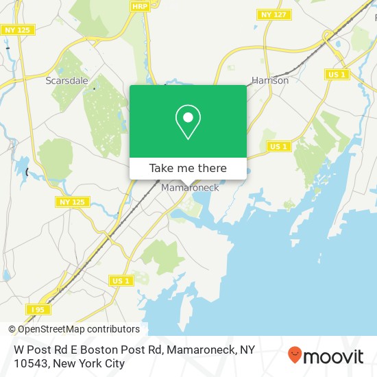 Mapa de W Post Rd E Boston Post Rd, Mamaroneck, NY 10543