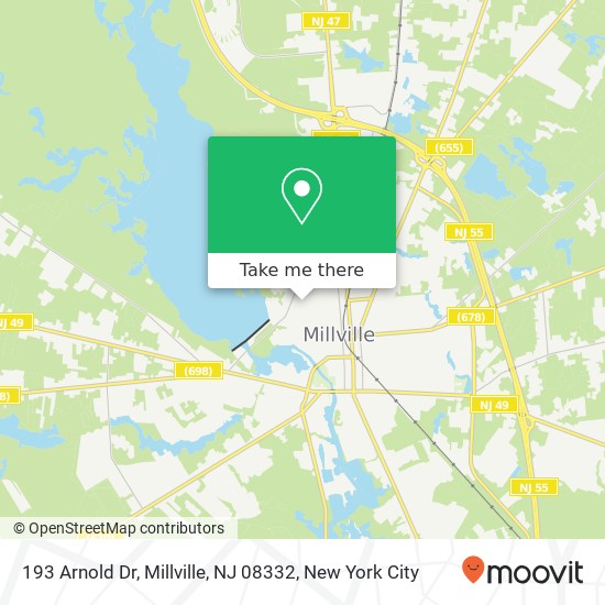 Mapa de 193 Arnold Dr, Millville, NJ 08332