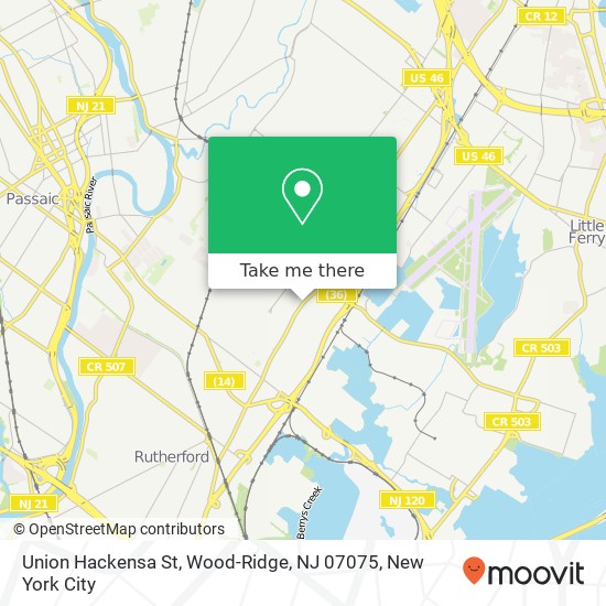 Union Hackensa St, Wood-Ridge, NJ 07075 map