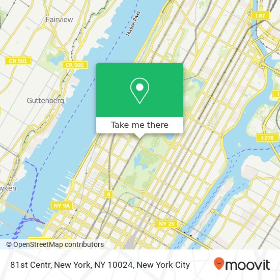81st Centr, New York, NY 10024 map