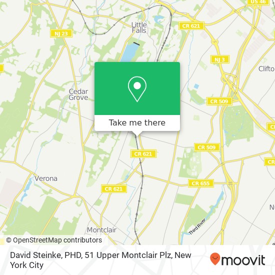 David Steinke, PHD, 51 Upper Montclair Plz map