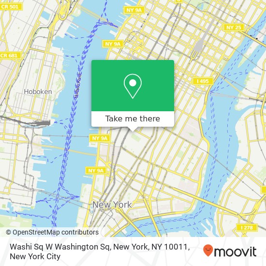 Mapa de Washi Sq W Washington Sq, New York, NY 10011