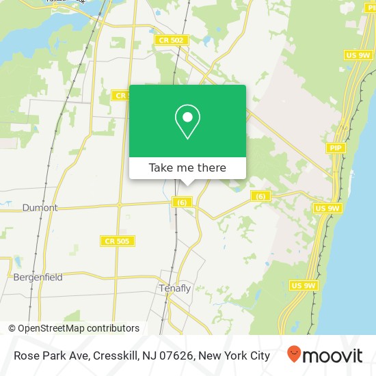 Mapa de Rose Park Ave, Cresskill, NJ 07626