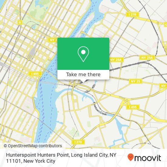 Mapa de Hunterspoint Hunters Point, Long Island City, NY 11101