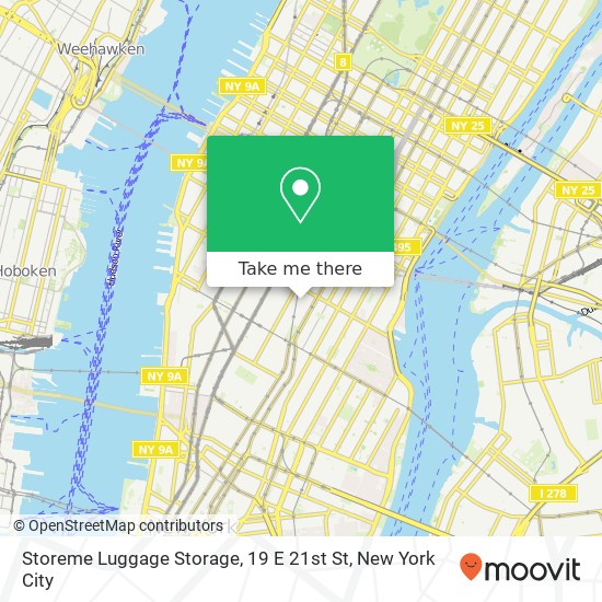 Mapa de Storeme Luggage Storage, 19 E 21st St