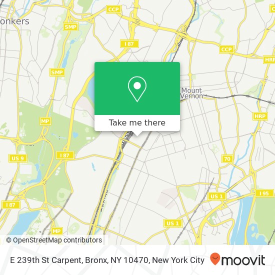 Mapa de E 239th St Carpent, Bronx, NY 10470
