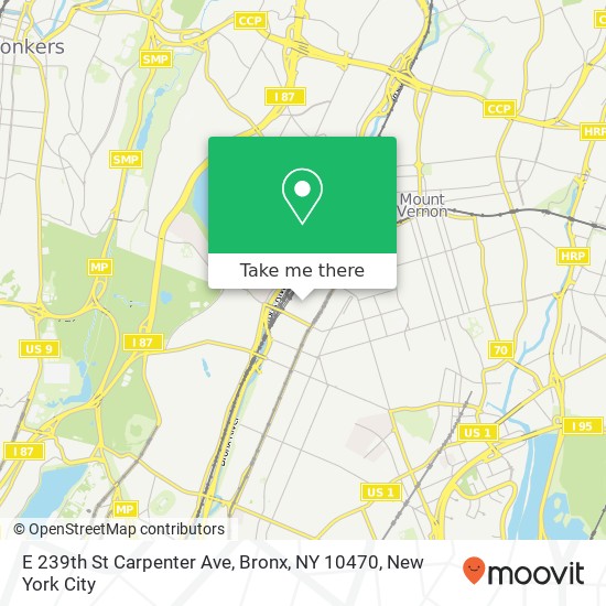 Mapa de E 239th St Carpenter Ave, Bronx, NY 10470