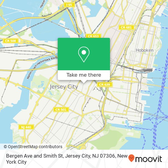 Mapa de Bergen Ave and Smith St, Jersey City, NJ 07306