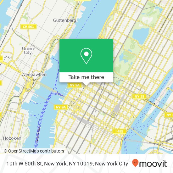 Mapa de 10th W 50th St, New York, NY 10019