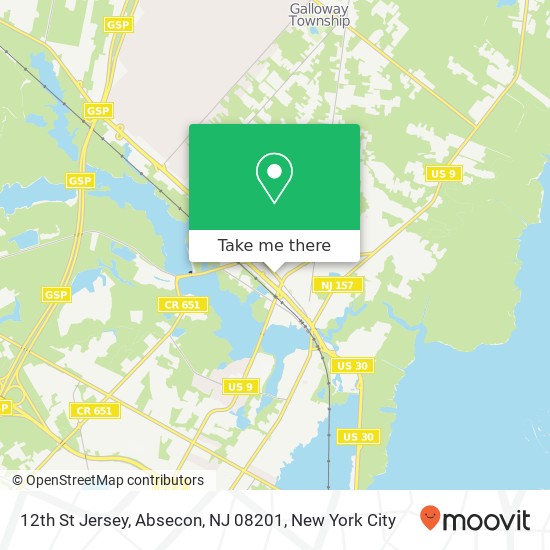 Mapa de 12th St Jersey, Absecon, NJ 08201