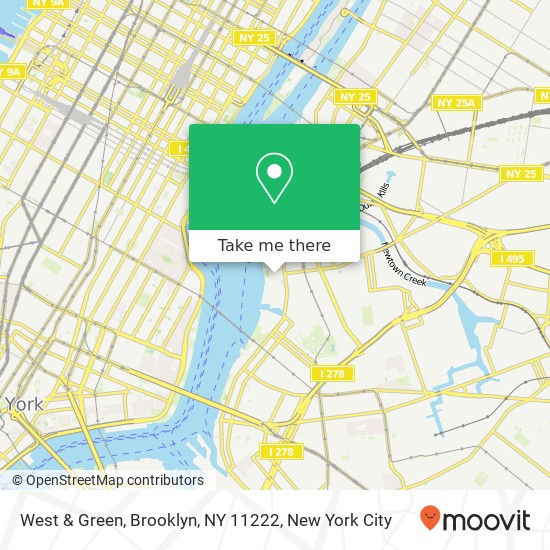 Mapa de West & Green, Brooklyn, NY 11222