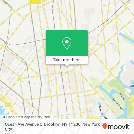 Mapa de Ocean Ave Avenue O, Brooklyn, NY 11230