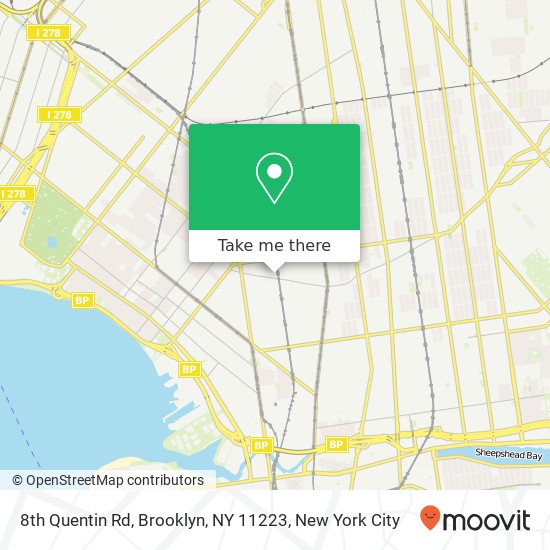 Mapa de 8th Quentin Rd, Brooklyn, NY 11223