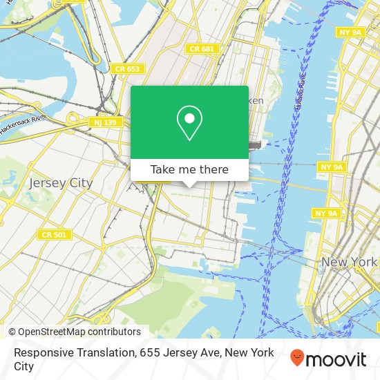 Mapa de Responsive Translation, 655 Jersey Ave