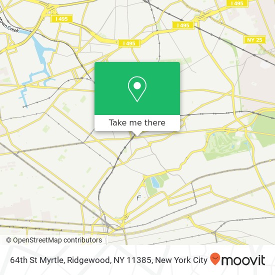 Mapa de 64th St Myrtle, Ridgewood, NY 11385