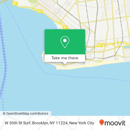 Mapa de W 30th St Surf, Brooklyn, NY 11224