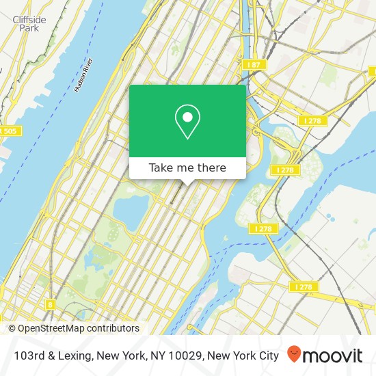 103rd & Lexing, New York, NY 10029 map