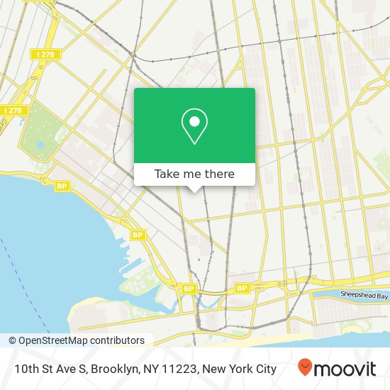 10th St Ave S, Brooklyn, NY 11223 map