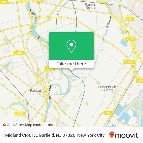 Mapa de Midland CR-61A, Garfield, NJ 07026